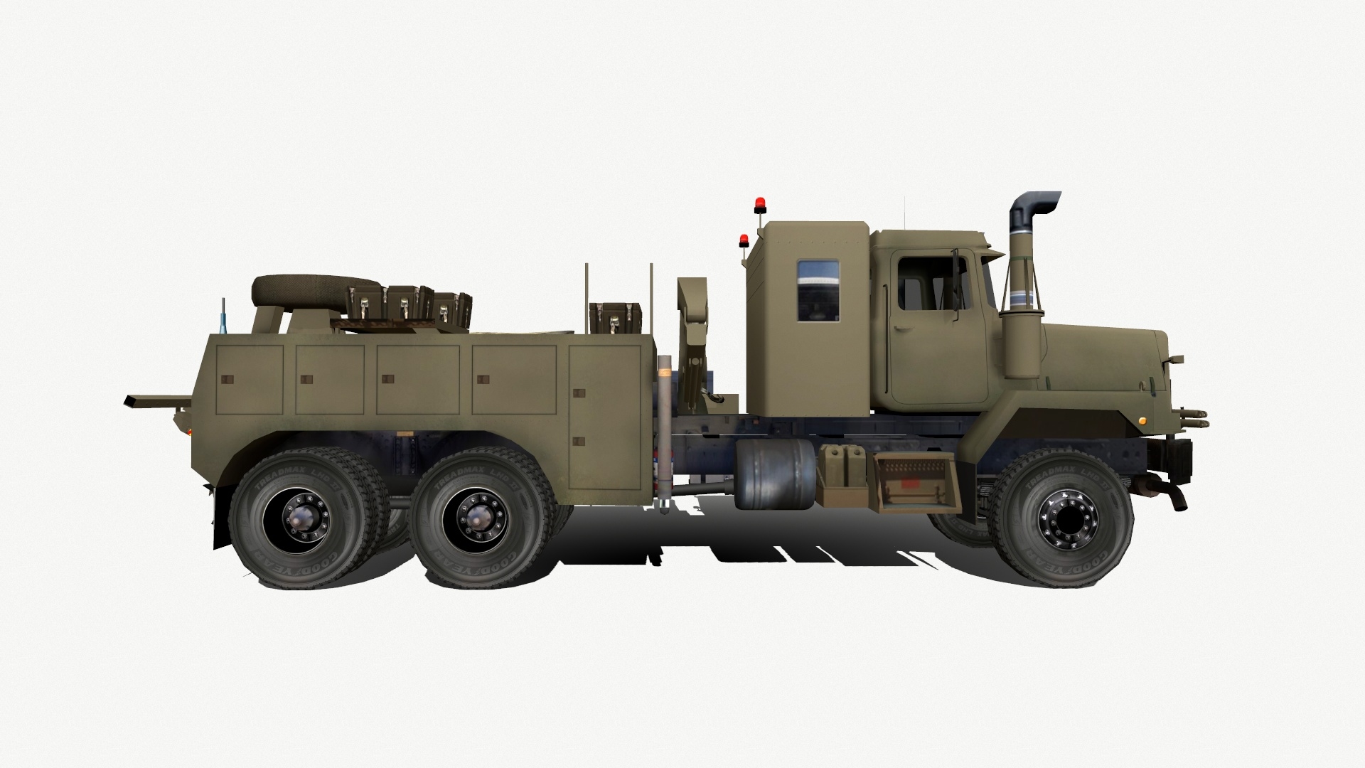 army tow truck low-poly3d模型