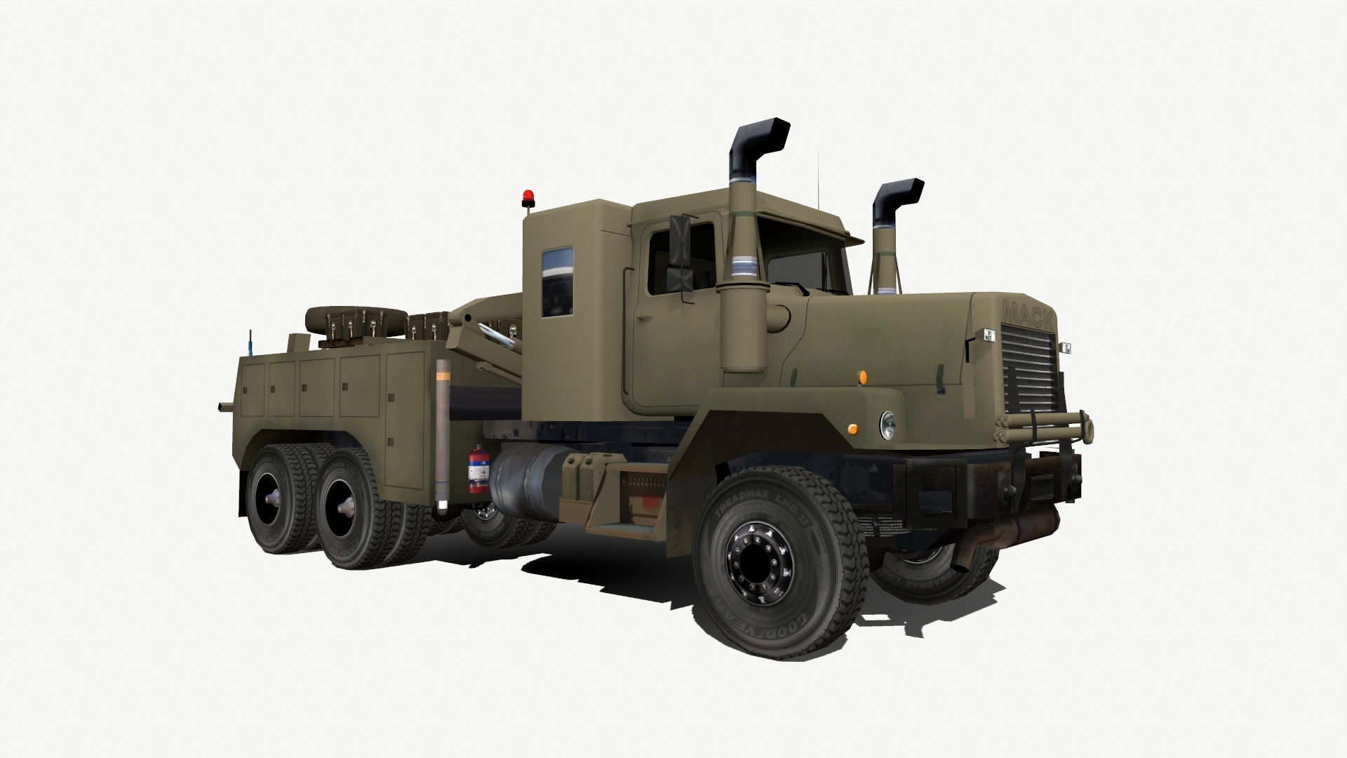 army tow truck low-poly3d模型