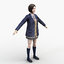 3D model japanese school girl