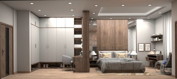 Modern Bedroom Furniture Bed Model Turbosquid 1524004
