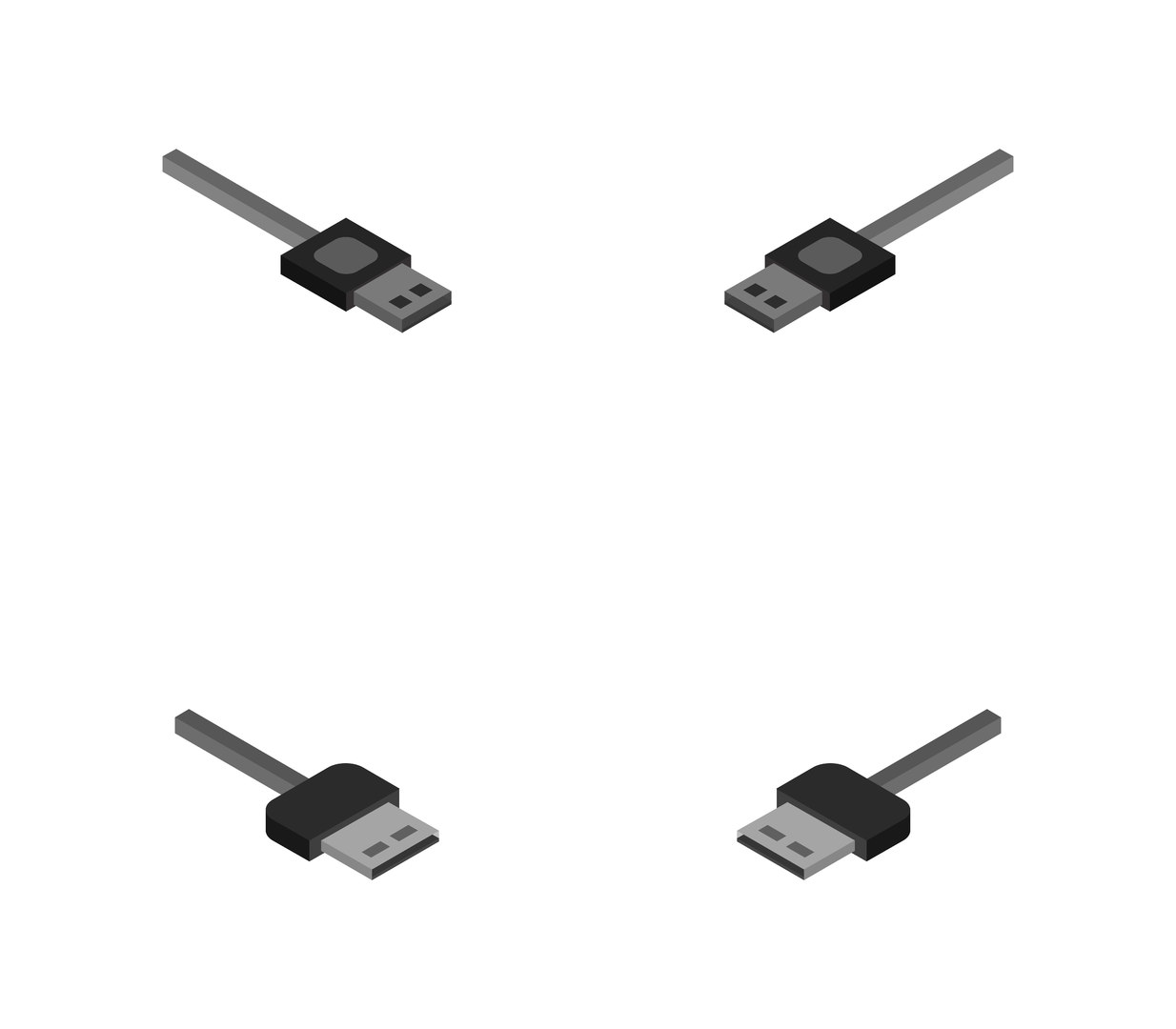 Shapes Other cable isometric usb