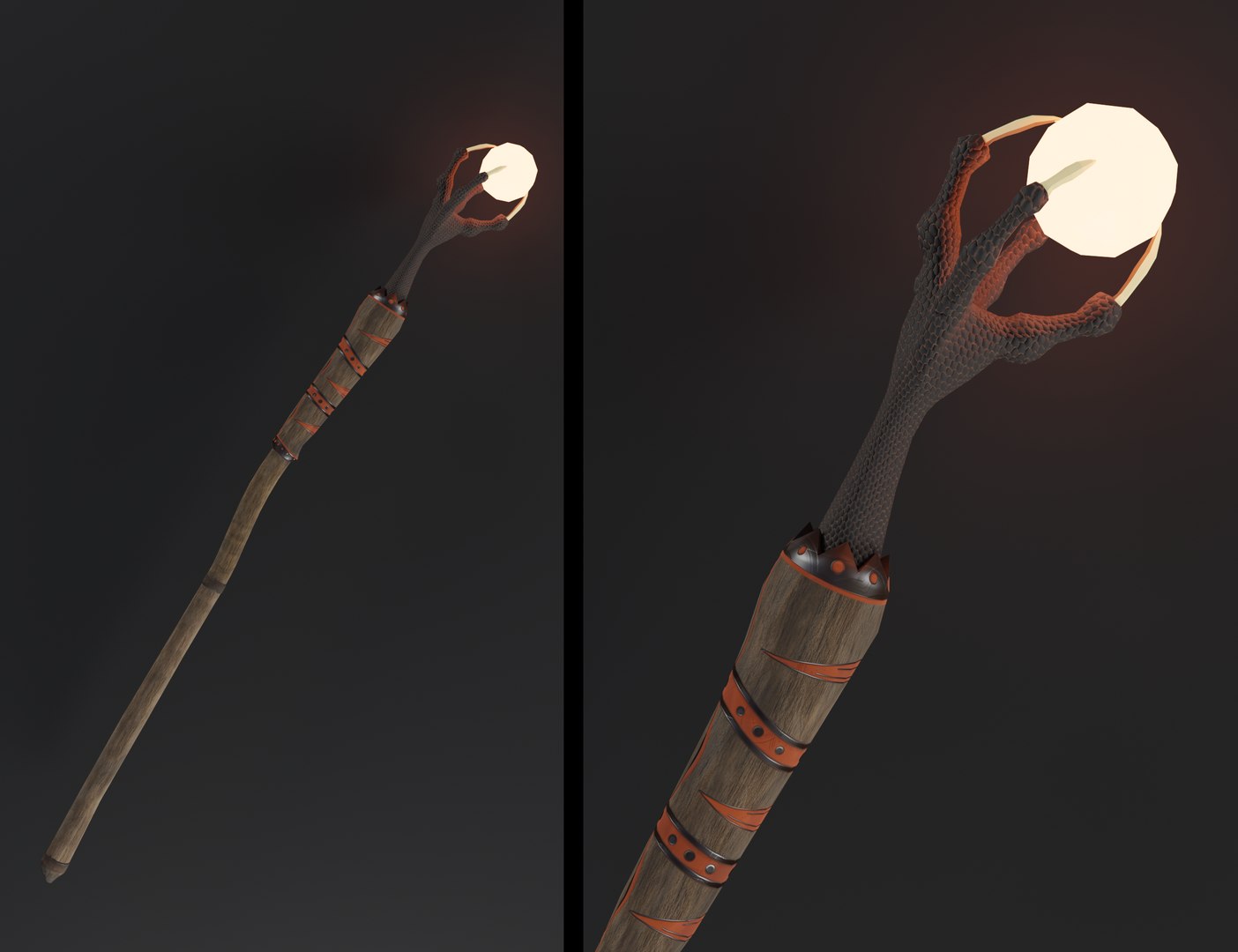 3D dragon staff TurboSquid 1524366