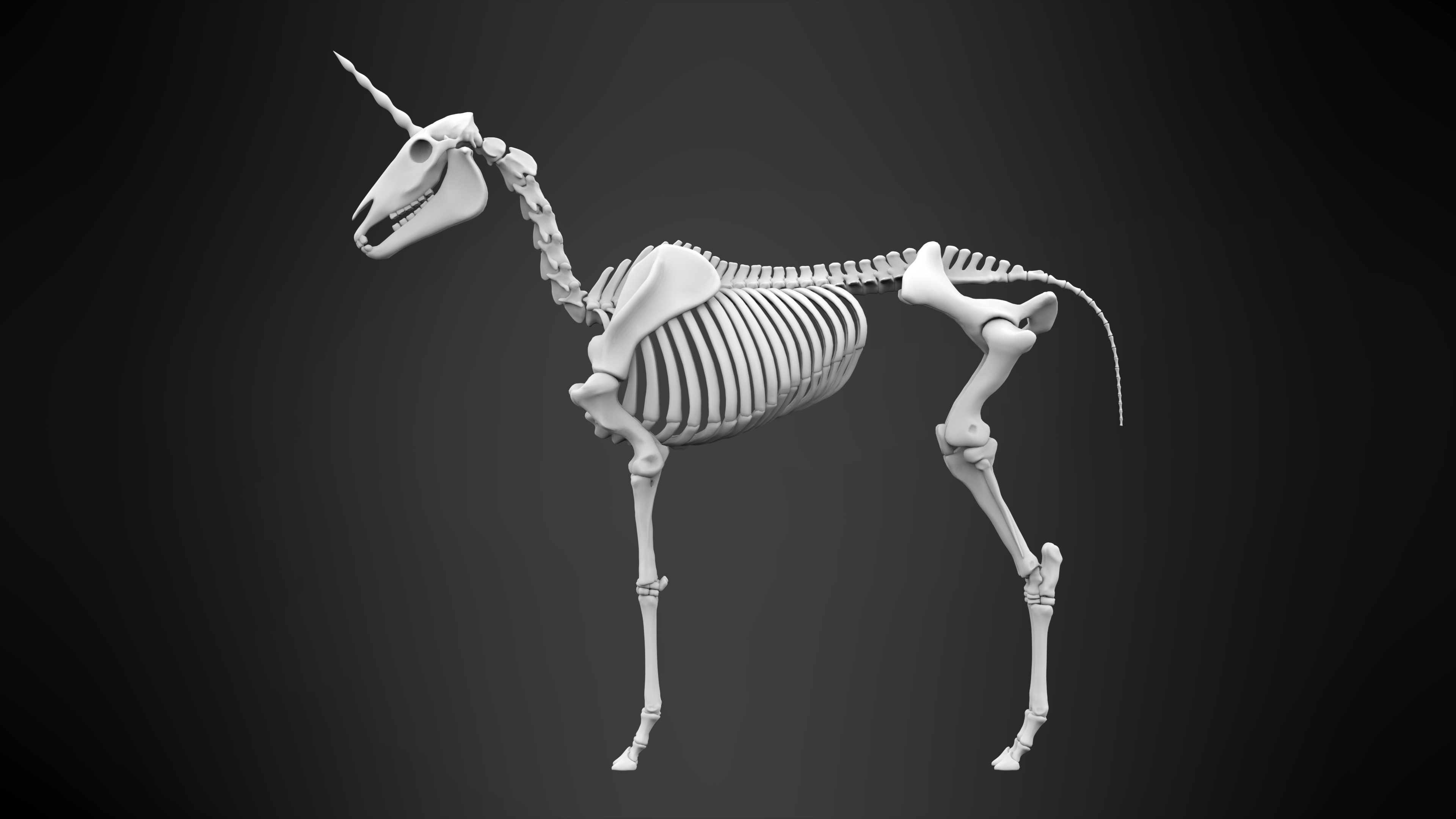 skeleton unicorn plush