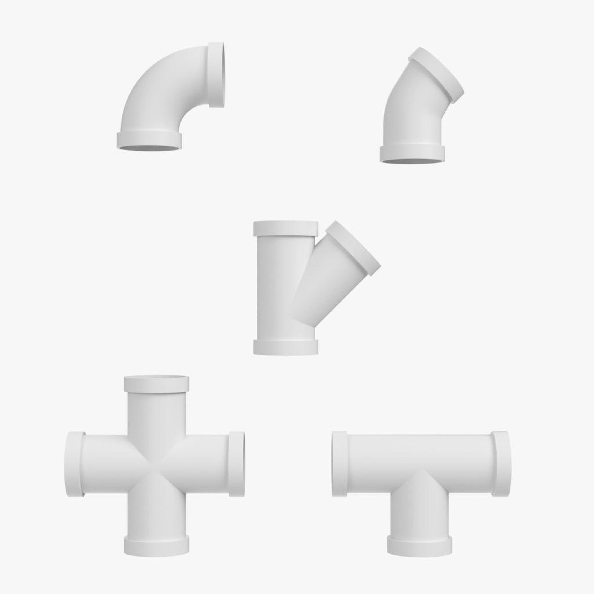 3D pvc pipe joints TurboSquid 1524436