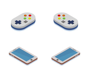 isometric technological objects