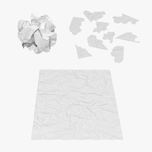 crumpled paper 3D model