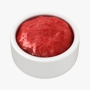3D model realistic tomato sauce cup