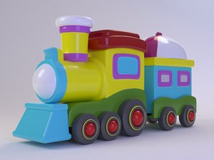 cartoon toy train 3D model