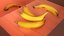 3D model yellow banana peel