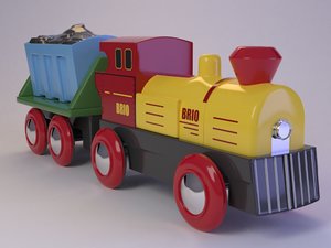 cartoon toy train lorry 3D model