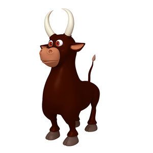 3D bull cartoon model