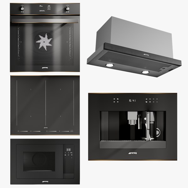 realistic kitchen appliances collections 3D model