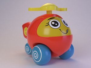 cute cartoon toy helicopter chopper 3D