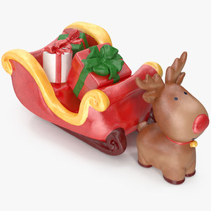 deer sleigh figurine 2 3D model