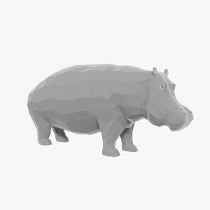 cartoon hippopotamus hippo 3D