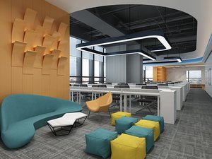 public office area interior 3D model