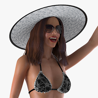 3D model bikini girl rigged