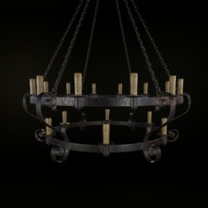 old medieval chandelier 3D model