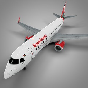 kenya airways embraer190 l629 3D model