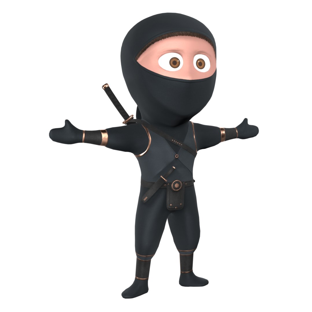 Cartoon Ninja 3d Model Free