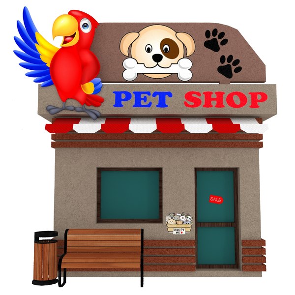 cartoon pet shop model
