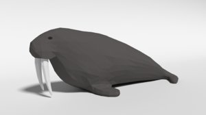 3D walrus blender ready model