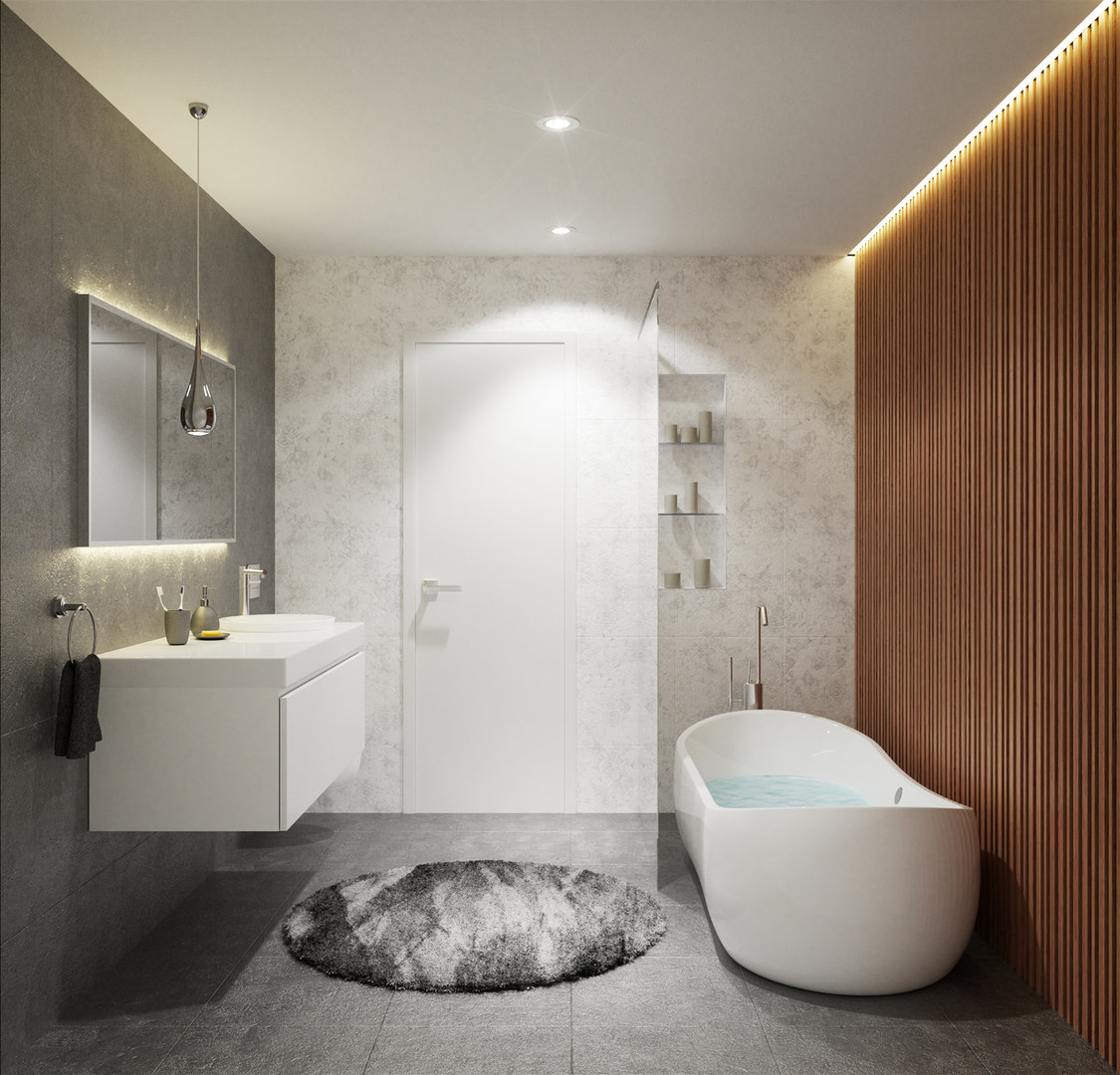How To Create A Futuristic 3d Bathroom Render Scene Modern Bathroom 3d