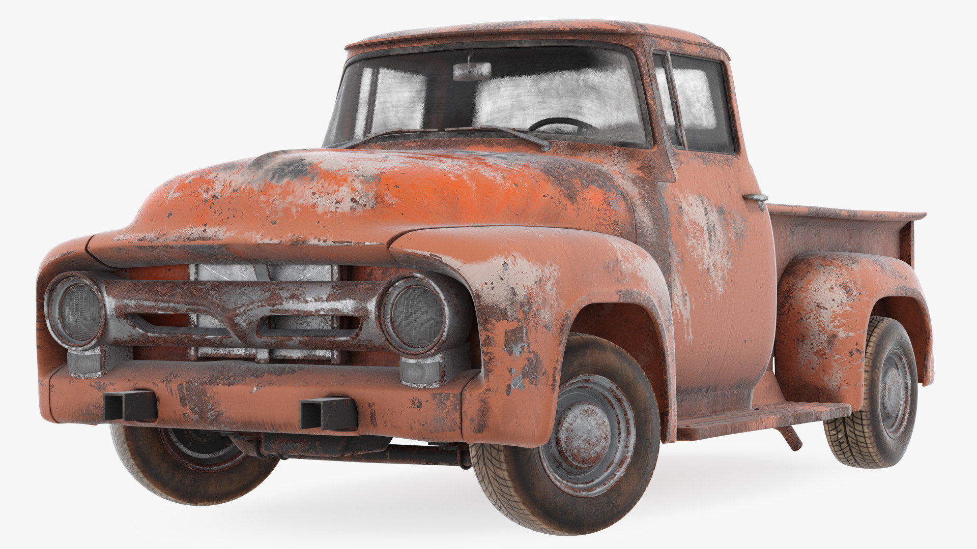 Rusty old f100 pickup truck model - TurboSquid 1528521