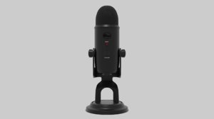 realistic blue yeti microphone 3D model