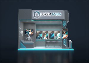 exhibition stand 6x3m 3D model