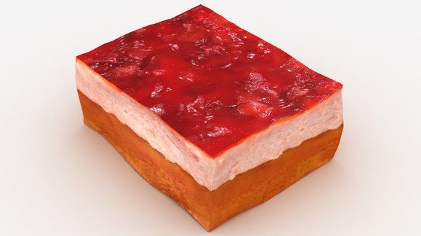 Modele 3d De Gateau A La Gelee De Fraises Turbosquid