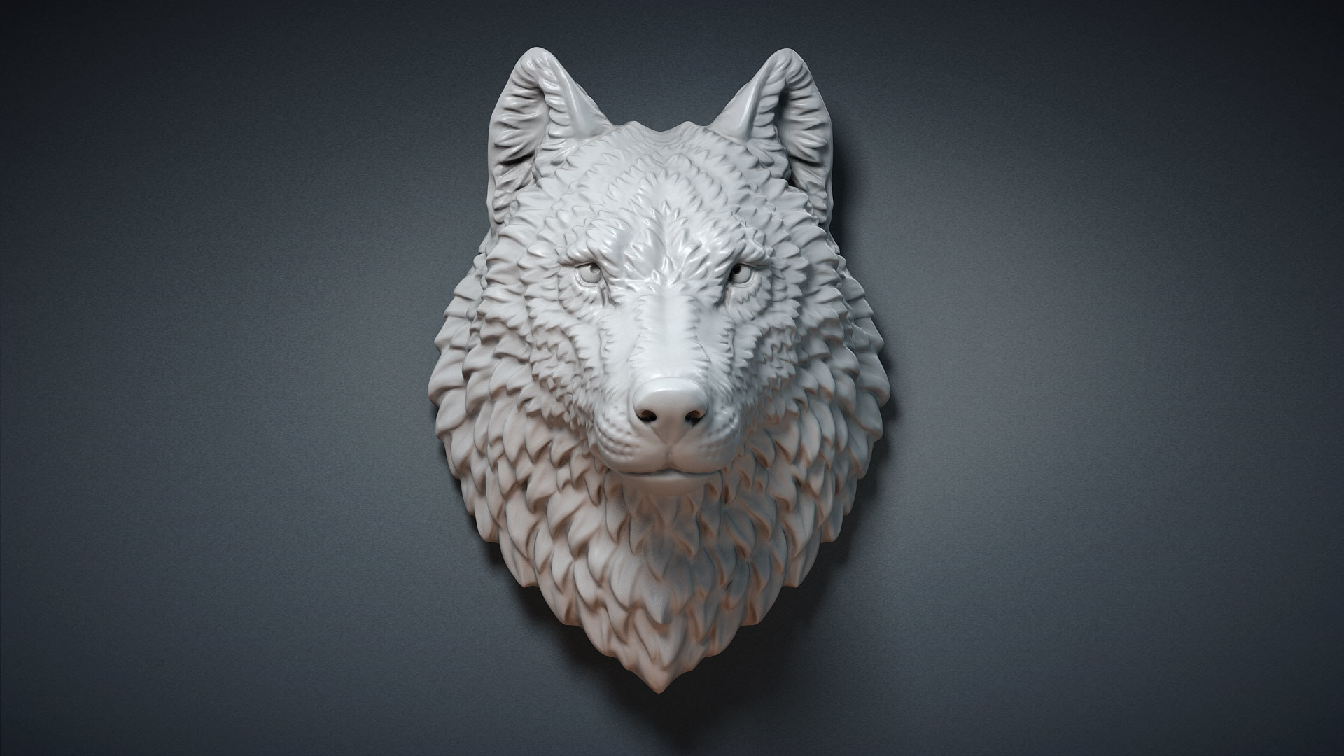 Wolf animal head sculpture 3D model TurboSquid 1529714