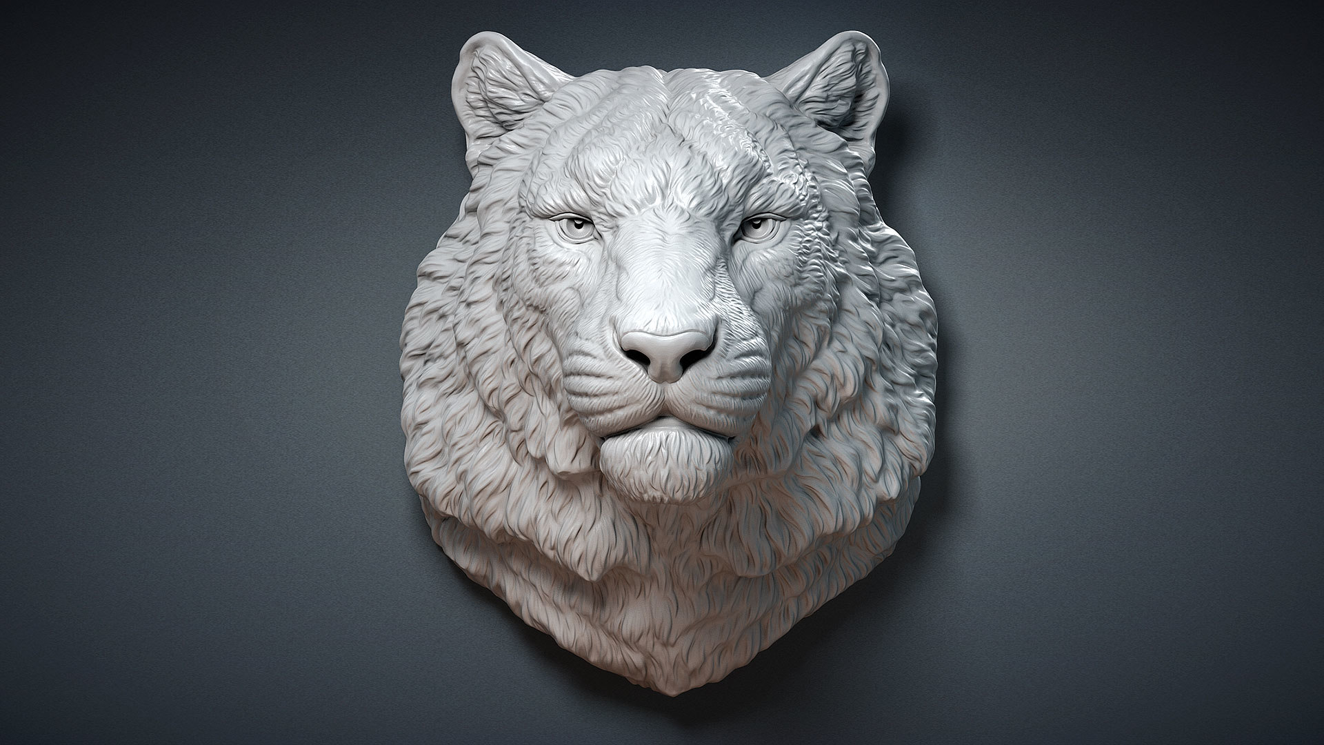 3D tiger animal head sculpture TurboSquid 1451325