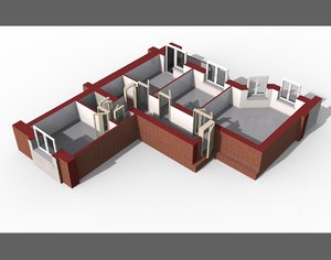 3D floor plan model