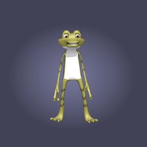 3D cartoon frog model