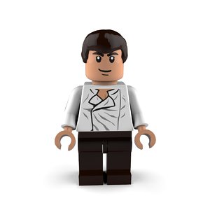han solo lego toy 3D