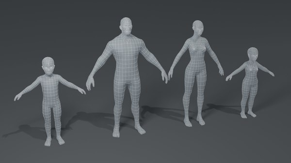 3D human body base mesh