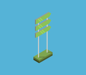 isometric directional sign