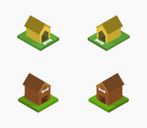 isometric dog kennel