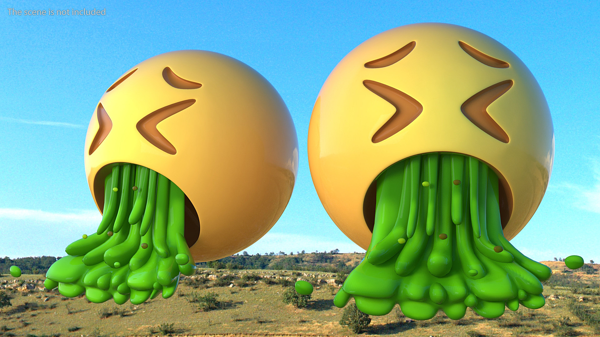 Face vomiting emoji 3D - TurboSquid 1530703