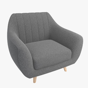 3D chair armchair scandinavian model