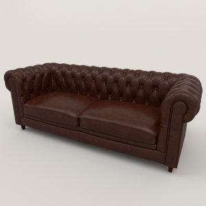 3D chesterfield leather sofa