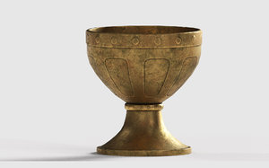 3D low-poly antique roman vase
