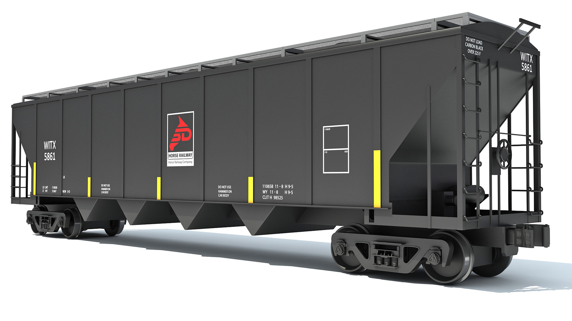 3D covered hopper car railroad TurboSquid 1530704