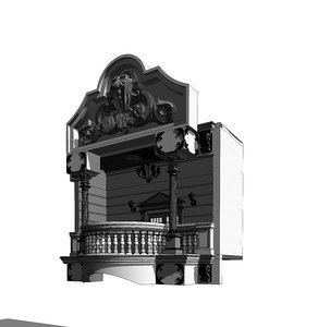3D model classical balcony
