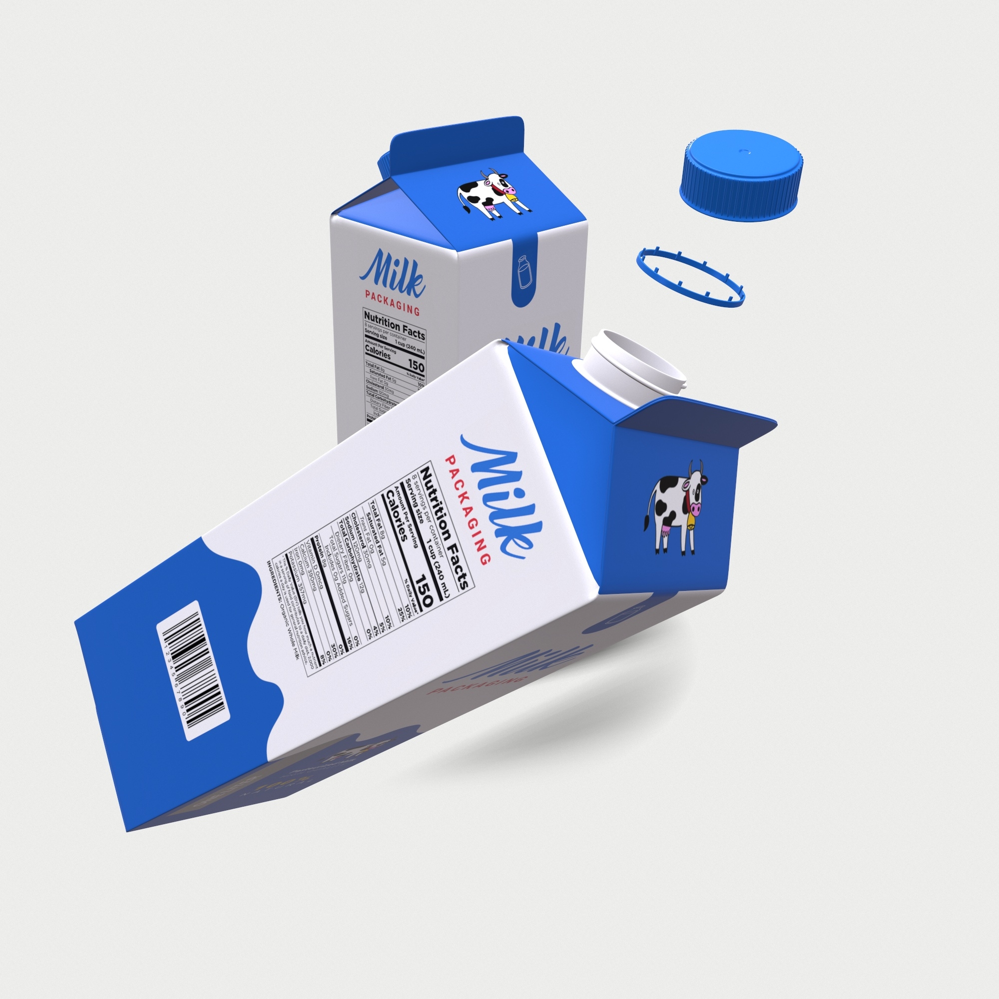 Milk Carton - 3D Model - TurboSquid 1530812