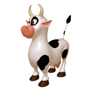 3D model cartoon cow