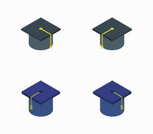 isometric graduation hat