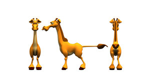 3D giraffe cartoon model