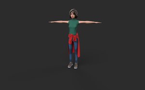 3D stylized modern look female character model